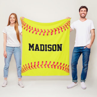 Fastpitchソフトボール選手/チーム名パーソナライズされた フリースブランケット