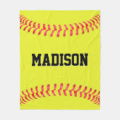 Fastpitchソフトボール選手/チーム名パーソナライズされた フリースブランケット (正面)