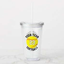 Fastpitch Softballチーム名&プレイヤー番号スポーツ アクリルタンブラー