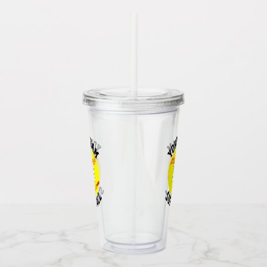 Fastpitch Softballチーム名&プレイヤー番号スポーツ アクリルタンブラー (右)