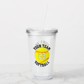 Fastpitch Softballチーム名&プレイヤー番号スポーツ アクリルタンブラー (裏面)