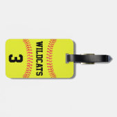 Fastpitch Softballチーム名&プレイヤー番号スポーツ ラゲッジタグ (裏面横)