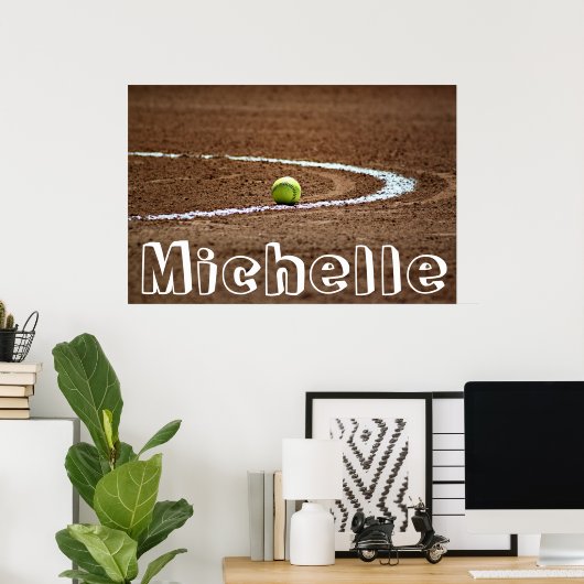 Fastpitch Softball Player Custom Name/Text Poster ポスター (ホームオフィス)