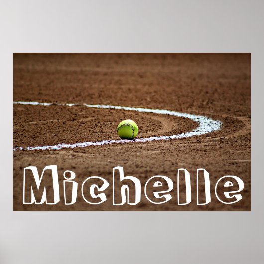 Fastpitch Softball Player Custom Name/Text Poster ポスター (正面)