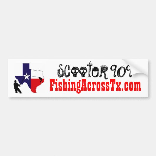 fat%20logo%20#001_AZ, FishingAcrossTx.com, scoo... バンパーステッカー (正面)