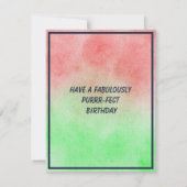 Fat Abstract Cat Happy Birthday Flat Note Card ノートカード (裏面)