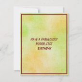 Fat Abstract Cat Happy Birthday Flat Note Card ノートカード (裏面)