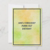 Fat Abstract Cat Happy Birthday Flat Note Card ノートカード (裏面)