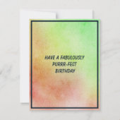 Fat Abstract Cat Happy Birthday Flat Note Card ノートカード (裏面)