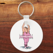 Fat Ballet Dancer in PInk Tutu キーホルダー (正面)