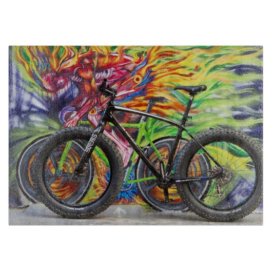 Fat BikeとFlames カッティングボード (正面)