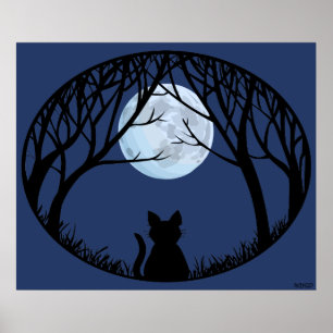 Fat Cat Art Poster Cute Cat Lover Prints Posters ポスター