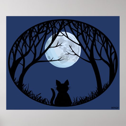 Fat Cat Art Poster Cute Cat Lover Prints Posters ポスター (正面)