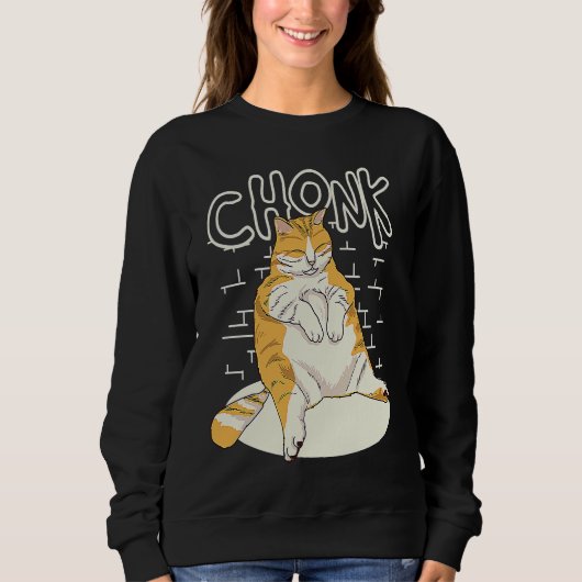 Fat Cat Chonk Scale Chonky Chubby Kitten Iumm M スウェットシャツ (正面)