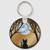 Fat Cat Keychain Black Cat Gifts Pet Keychains キーホルダー (正面)