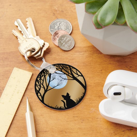 Fat Cat Keychain Black Cat Gifts Pet Keychains キーホルダー (デスク)