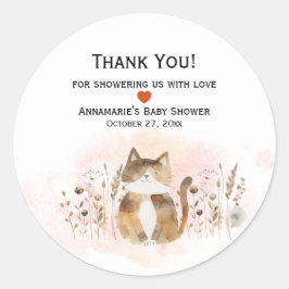 Fat Cat Whimiscal Baby Shower |  ラウンドシール