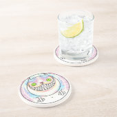 Fat cat with Cheshire Cat Grin Sandstone Coaster コースター (側面)