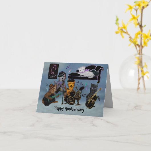 Fat Cats Anniversary Jam カード (黄色い花)