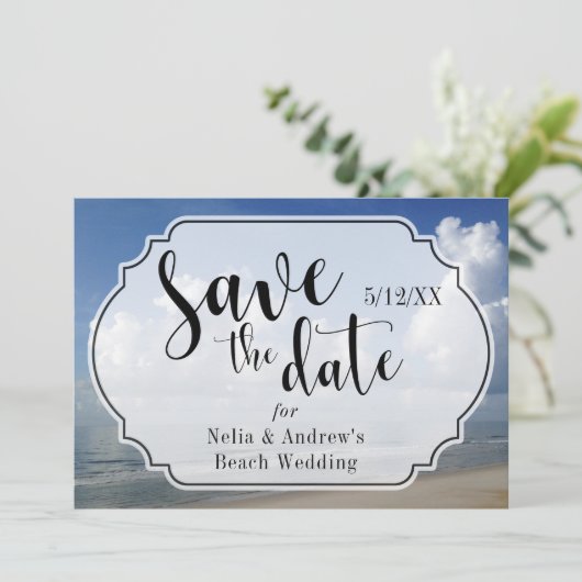 Fat Clouds overビーチ写真とバッジ日付を保存 セーブザデート (スタンド正面)