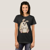 Fat Cute Chubby Rabbit Bunny Tシャツ (正面フル)