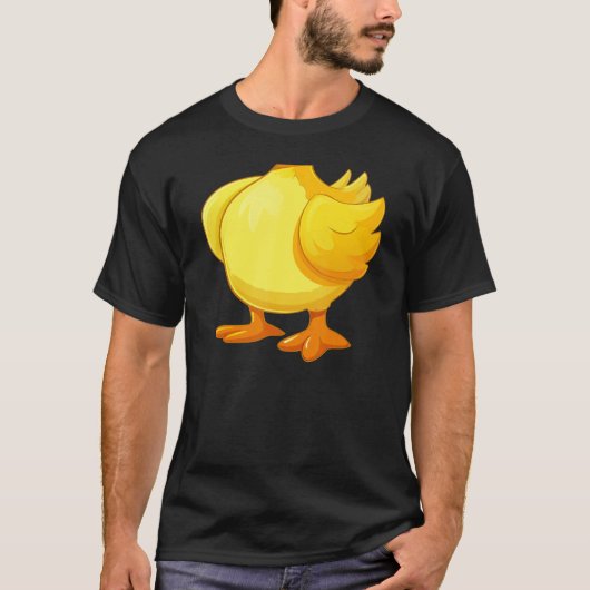 fat cute yellow duck body costume halloween cospla tシャツ (正面)