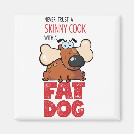 Fat Dogとスキニー調理師 – マグネット2 マグネット (正面)