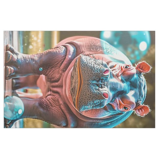 Fat Quarter Hippos お洒落 Bubbles Pink BLue ファブリック (ファットクウォーター)