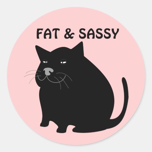Fat & Sassy Catスタンプ ラウンドシール (正面)
