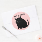 Fat & Sassy Catスタンプ ラウンドシール (封筒)