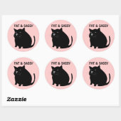 Fat & Sassy Catスタンプ ラウンドシール (シート)