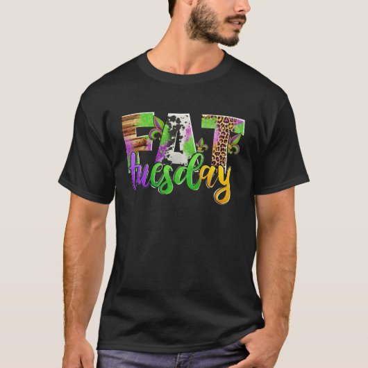 Fat Tuesday Mardi Gras Leopard And Cowhide Tシャツ (正面)