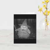 Fat Wizard Cat Fat Kitten Wizard Funny Cat Meme Br カード (黄色い花)