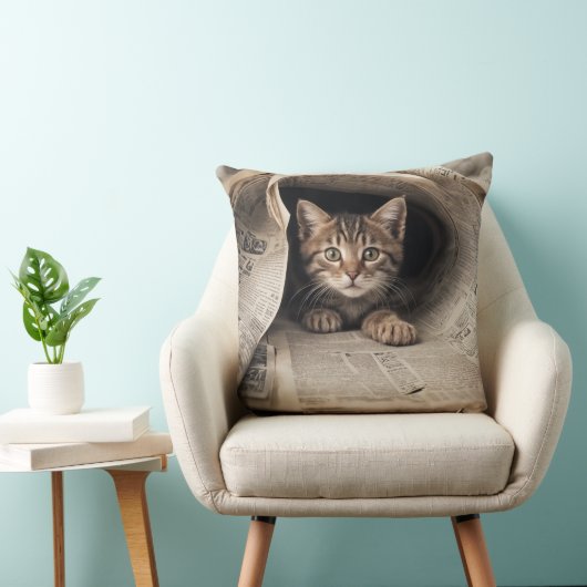 fatastick cat Throw Pillow クッション (椅子)