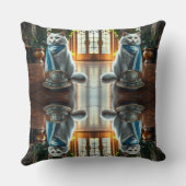 fatastick cat Throw Pillow クッション (裏面)