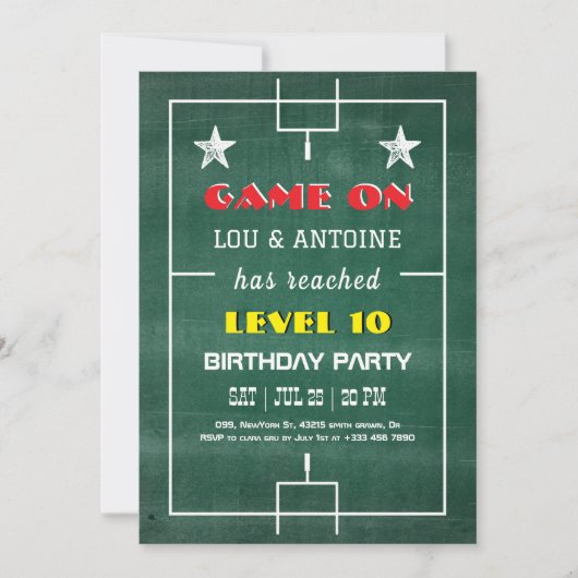 Fatballゲーマー誕生日招待状 招待状 (正面)