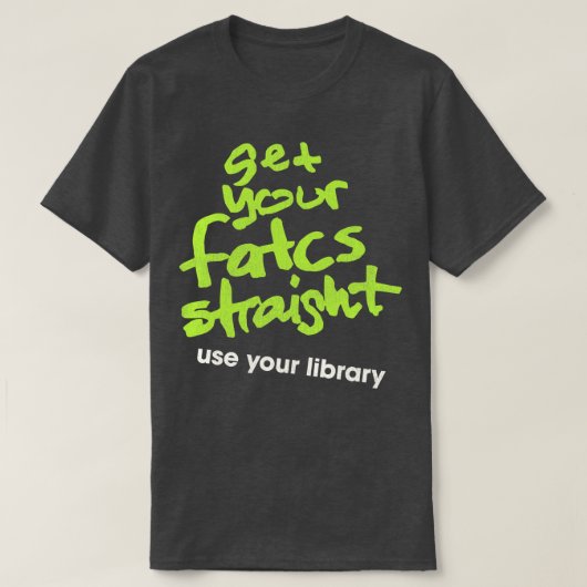 Fatcsを直ちに使用するライブラリ Tシャツ (デザイン正面)