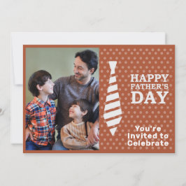 Faters Dayホワイトタイライトブラウンドット写真パーティー 招待状