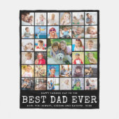 Faters Day最高のパパEVER写真コラージュ フリースブランケット (正面)