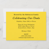 Faters Day白いタイ黄色のドット追加フォトパーティー 招待状 (裏面)