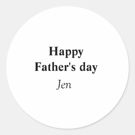 faters day add your name image editable inv文字 ラウンドシール (正面)