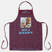 Faters Day Maroon Zig Zag名前と写真 エプロン (正面)