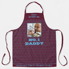 Faters Day Maroon Zig Zag名前と写真 エプロン