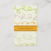 fatfatinのレトロのオレンジ緑はパターンを走り書きします 名刺 (裏面)