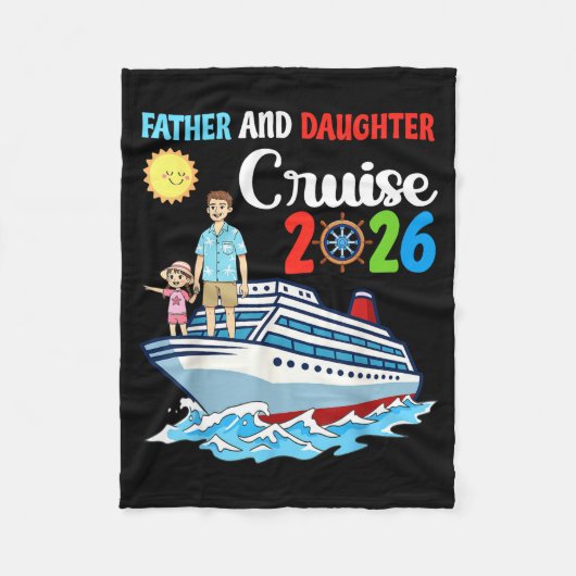 Father & Daughter Cruise 2026 Family Vacation フリースブランケット (正面)