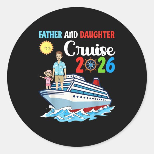 Father &amp; Daughter Cruise 2026 Family Vacation  ラウンドシール (正面)