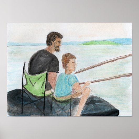 Father and Son Fishing ポスター (正面)