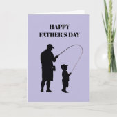 Father and Son Fishing Silhouette Card - Best Dad  カード (正面)