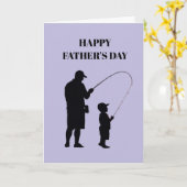 Father and Son Fishing Silhouette Card - Best Dad  カード (黄色い花)