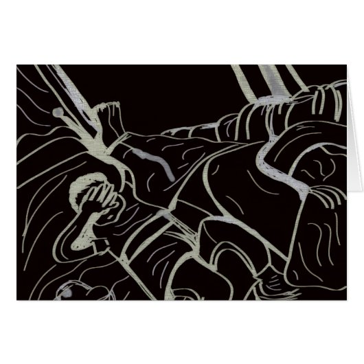 Father and Son Semi-gloss Greeting Card (正面横)